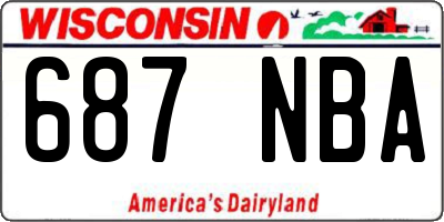 WI license plate 687NBA