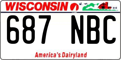 WI license plate 687NBC