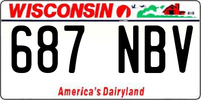 WI license plate 687NBV