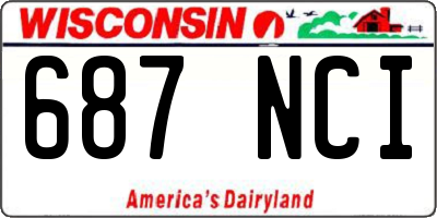 WI license plate 687NCI