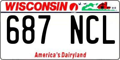 WI license plate 687NCL