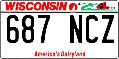 WI license plate 687NCZ
