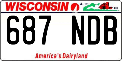 WI license plate 687NDB