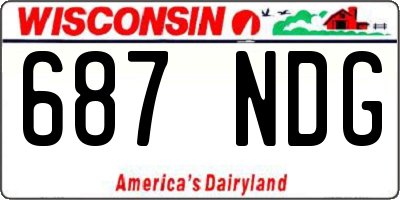 WI license plate 687NDG