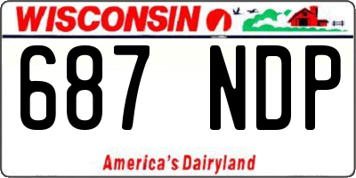 WI license plate 687NDP