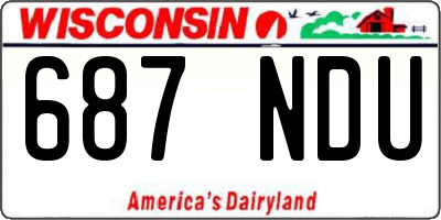 WI license plate 687NDU