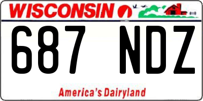 WI license plate 687NDZ