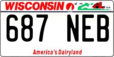 WI license plate 687NEB