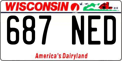WI license plate 687NED