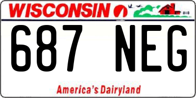 WI license plate 687NEG