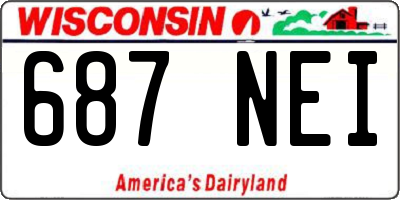 WI license plate 687NEI