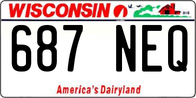 WI license plate 687NEQ