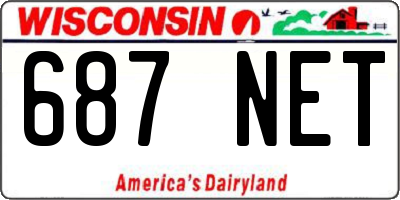 WI license plate 687NET