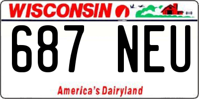 WI license plate 687NEU