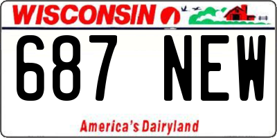 WI license plate 687NEW