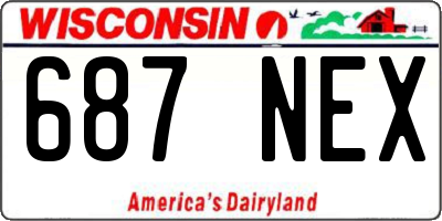 WI license plate 687NEX