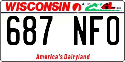 WI license plate 687NFO