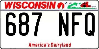 WI license plate 687NFQ