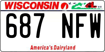 WI license plate 687NFW