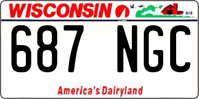 WI license plate 687NGC