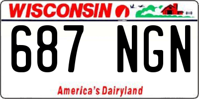 WI license plate 687NGN