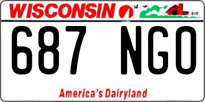 WI license plate 687NGO