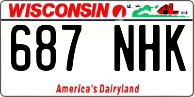 WI license plate 687NHK