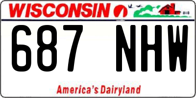 WI license plate 687NHW