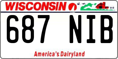 WI license plate 687NIB