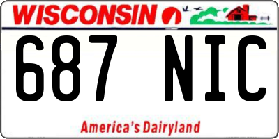 WI license plate 687NIC