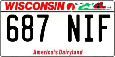 WI license plate 687NIF
