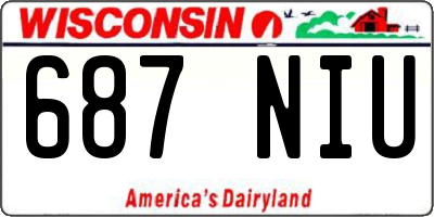 WI license plate 687NIU