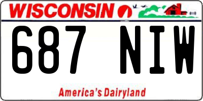 WI license plate 687NIW