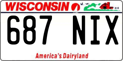 WI license plate 687NIX