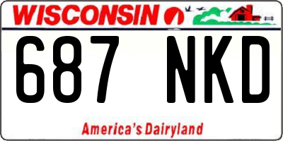 WI license plate 687NKD