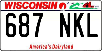WI license plate 687NKL