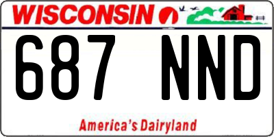 WI license plate 687NND