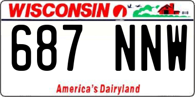 WI license plate 687NNW