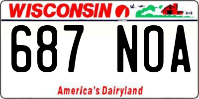 WI license plate 687NOA