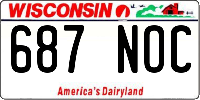 WI license plate 687NOC