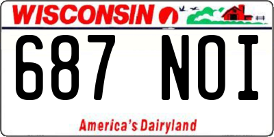WI license plate 687NOI