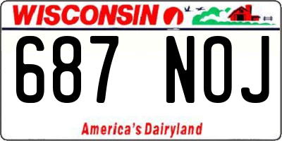 WI license plate 687NOJ