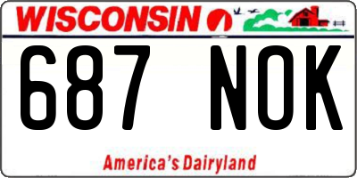 WI license plate 687NOK