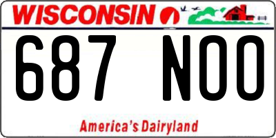 WI license plate 687NOO