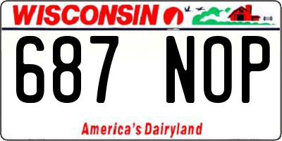 WI license plate 687NOP