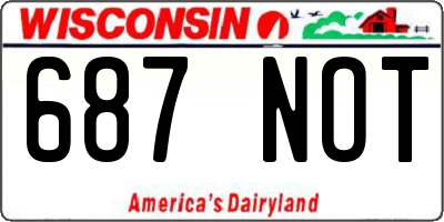 WI license plate 687NOT