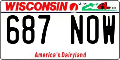WI license plate 687NOW