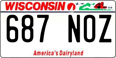 WI license plate 687NOZ