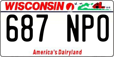 WI license plate 687NPO