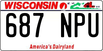 WI license plate 687NPU